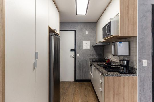 Cozinha de kitnet/studio à venda com 1 quarto, 57m² em Centro Histórico de São Paulo, São Paulo