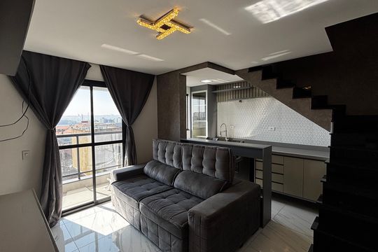 Sala - Cozinha de apartamento à venda com 2 quartos, 88m² em Cidade São Jorge, Santo André