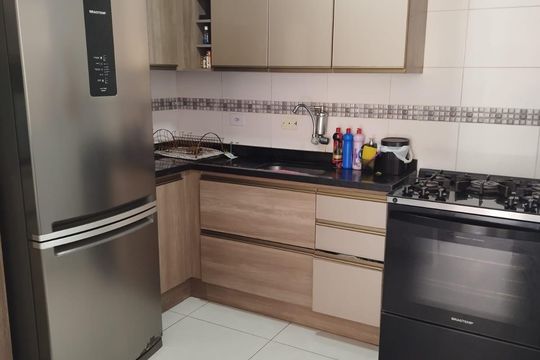 Cozinha de casa de condomínio à venda com 2 quartos, 68m² em Cidade Nitro Operária, São Paulo