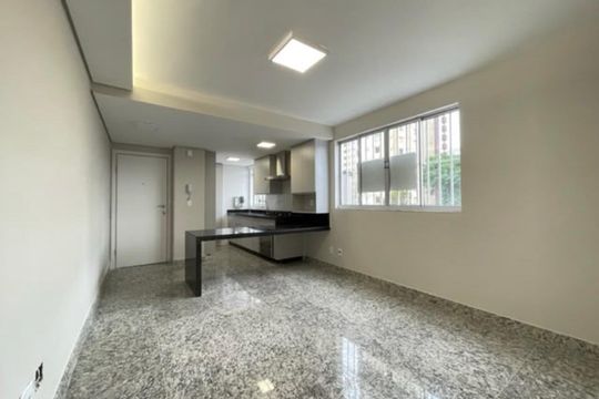 Sala / Cozinha de apartamento à venda com 2 quartos, 60m² em Serra, Belo Horizonte