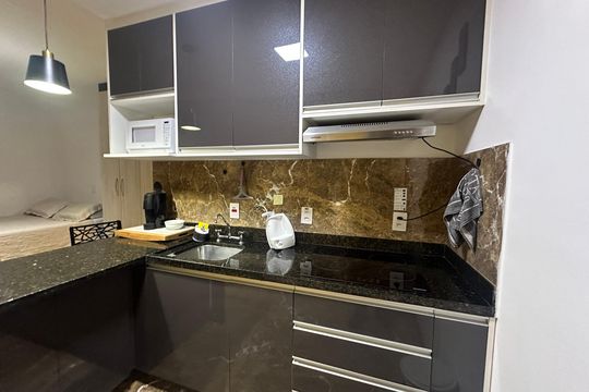 Cozinha de apartamento à venda com 1 quarto, 26m² em Bethaville I, Barueri