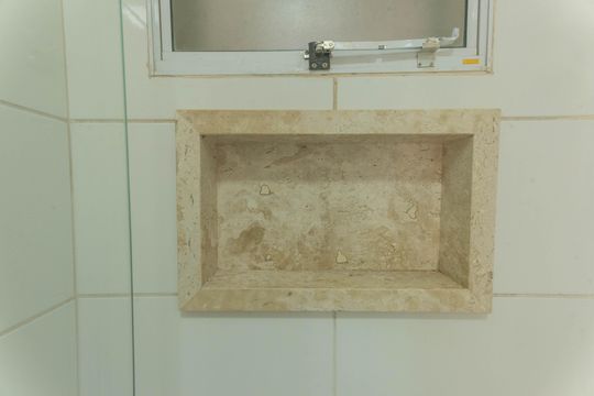 Banheiro de apartamento à venda com 3 quartos, 96m² em Parque Fazendinha, Campinas
