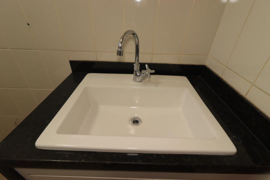 Banheiro Social - Pia de apartamento à venda com 3 quartos, 109m² em Vila Guiomar, Santo André