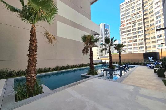 Área comum - Piscina de apartamento à venda com 1 quarto, 24m² em Vila Nova Conceição, São Paulo