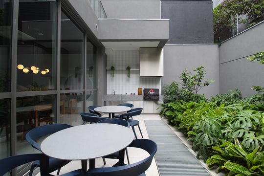 Área Comum - Churrasqueira de apartamento para alugar com 1 quarto, 33m² em Indianópolis, São Paulo