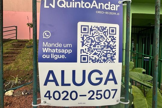 Placa instalada em 11/07/2026 com o código SUPD-345 de apartamento para alugar com 2 quartos, 48m² em Canudos, Novo Hamburgo