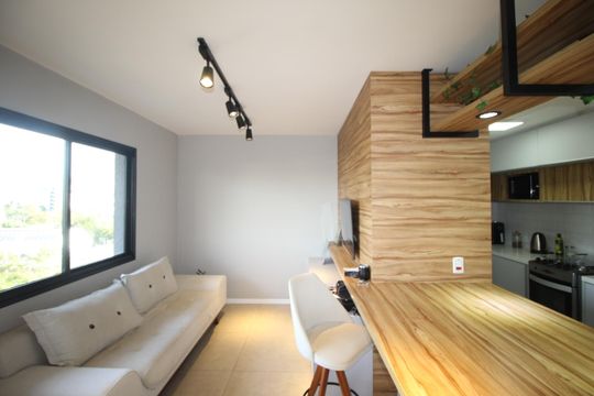 Sala de apartamento à venda com 1 quarto, 43m² em Jardim do Salso, Porto Alegre