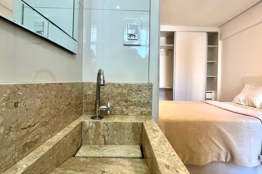 Banheiro de apartamento para alugar com 1 quarto, 40m² em Centro, Campinas