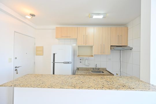 Cozinha de apartamento à venda com 1 quarto, 40m² em Mirandópolis, São Paulo