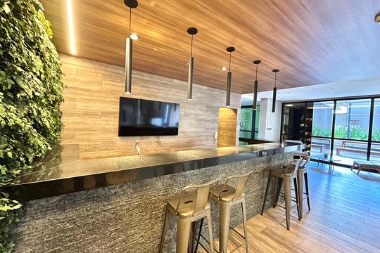 Área comum de kitnet/studio para alugar com 1 quarto, 39m² em Mirandópolis, São Paulo