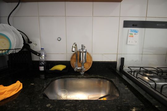 Cozinha de apartamento à venda com 2 quartos, 59m² em Vila Sonia do Taboao, Taboão da Serra