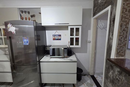 Cozinha de apartamento para alugar com 1 quarto, 68m² em Canto do Forte, Praia Grande