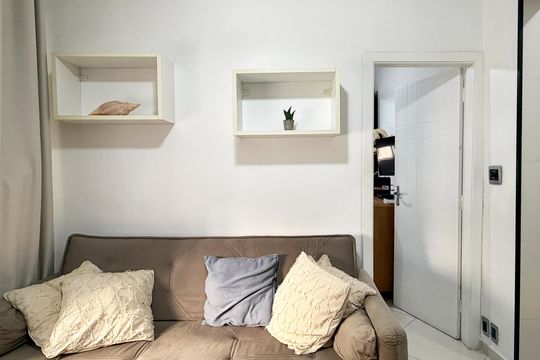 Sala de apartamento para alugar com 1 quarto, 40m² em Embaré, Santos