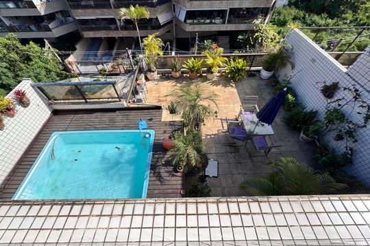 Terraço - Vista de apartamento à venda com 4 quartos, 222m² em Recreio dos Bandeirantes, Rio de Janeiro