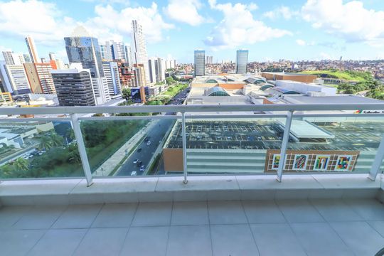 Varanda da Sala de apartamento para alugar com 1 quarto, 54m² em Caminho das Árvores, Salvador