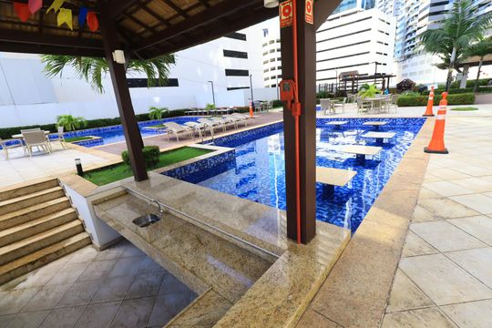 Área comum - Piscina de apartamento para alugar com 1 quarto, 54m² em Caminho das Árvores, Salvador