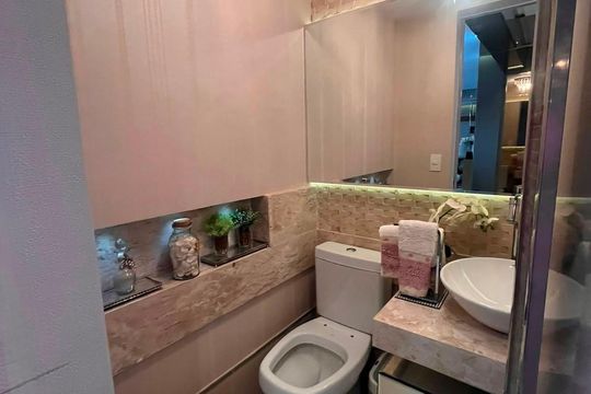 Banheiro da Suíte de apartamento para alugar com 3 quartos, 148m² em Setor Marista, Goiânia