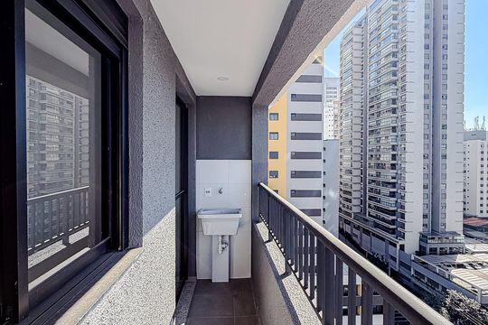 Varanda da Sala de kitnet/studio à venda com 1 quarto, 27m² em Ipiranga, São Paulo