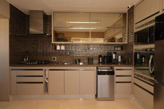 Cozinha de apartamento à venda com 3 quartos, 126m² em Vila Scarpelli, Santo André