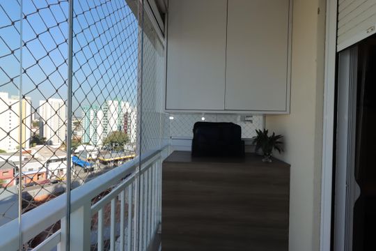 Varanda da Suíte 3 de apartamento à venda com 3 quartos, 126m² em Vila Scarpelli, Santo André