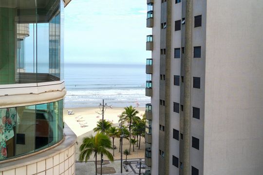 Vista da Sacada  de apartamento para alugar com 2 quartos, 100m² em Canto do Forte, Praia Grande