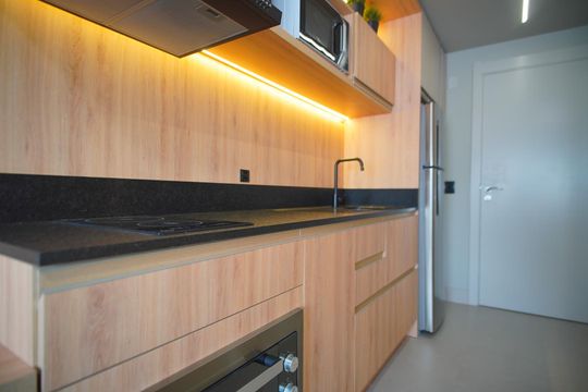 Cozinha de kitnet/studio para alugar com 1 quarto, 25m² em Independência, Porto Alegre