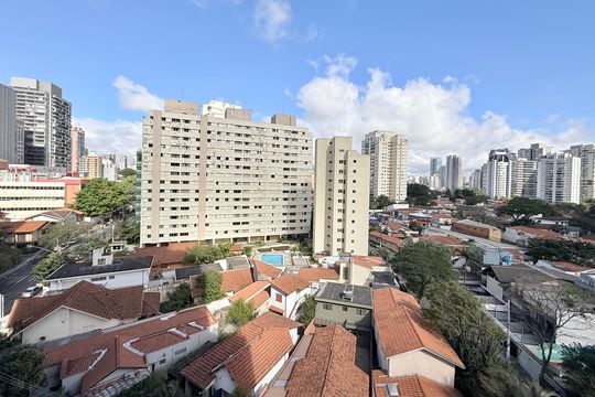 Vista  de kitnet/studio à venda com 1 quarto, 25m² em Santo Amaro, São Paulo