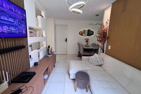Sala de apartamento à venda com 2 quartos, 58m² em Vargem Grande, Rio de Janeiro