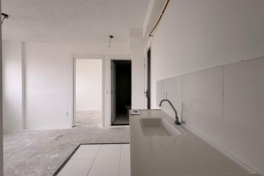 Cozinha de apartamento para alugar com 2 quartos, 33m² em Parque Erasmo Assunção, Santo André