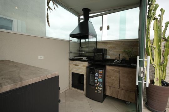 Área gourmet de apartamento à venda com 2 quartos, 76m² em Vila Floresta, Santo André