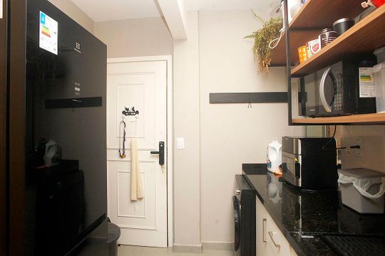 Cozinha + Área de Serviço de kitnet/studio para alugar com 1 quarto, 36m² em Centro Histórico, Porto Alegre