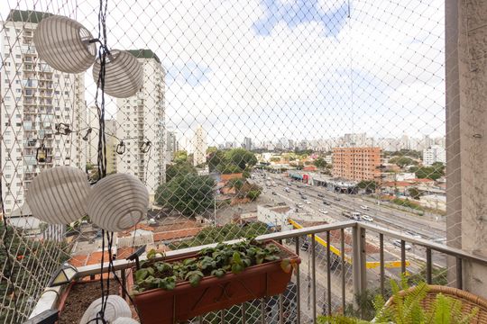 Varanda da Sala de apartamento para alugar com 1 quarto, 55m² em Vila Olímpia, São Paulo