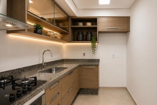 Cozinha de apartamento à venda com 3 quartos, 96m² em Parque Fazendinha, Campinas