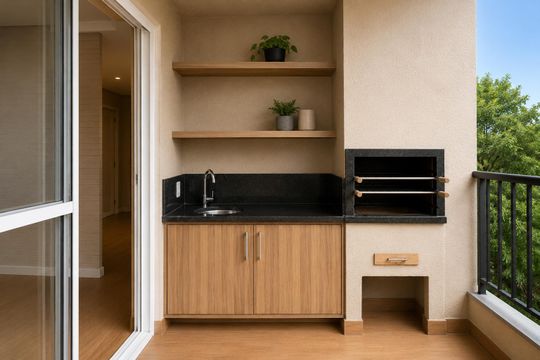 Area Gourmet de apartamento à venda com 3 quartos, 96m² em Parque Fazendinha, Campinas