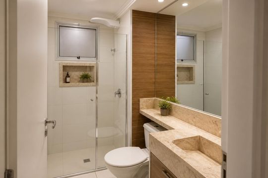 Banheiro da suíte de apartamento à venda com 3 quartos, 96m² em Parque Fazendinha, Campinas