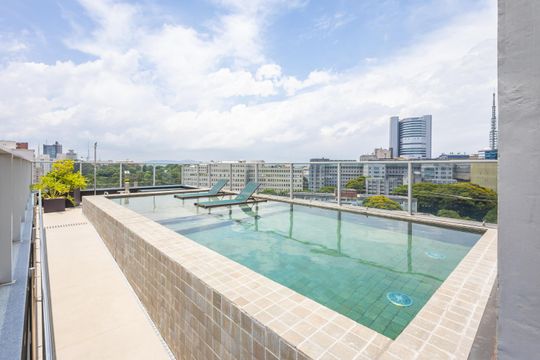 Área comum de kitnet/studio para alugar com 1 quarto, 27m² em Pinheiros, São Paulo