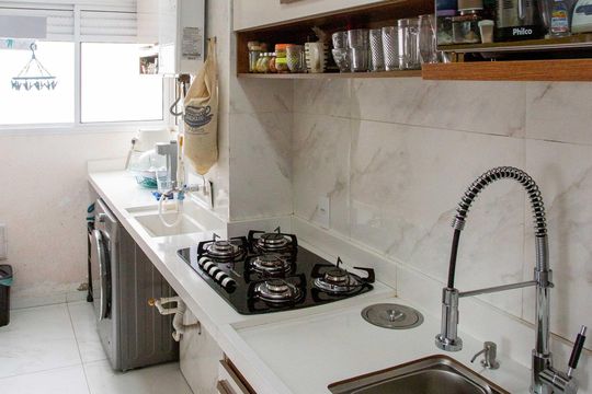 Cozinha de apartamento à venda com 2 quartos, 48m² em Americanópolis, São Paulo