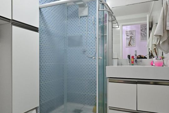 Banheiro de apartamento à venda com 2 quartos, 47m² em Vila das Belezas, São Paulo