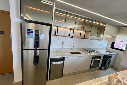 Cozinha de apartamento à venda com 3 quartos, 97m² em Setor Bueno, Goiânia