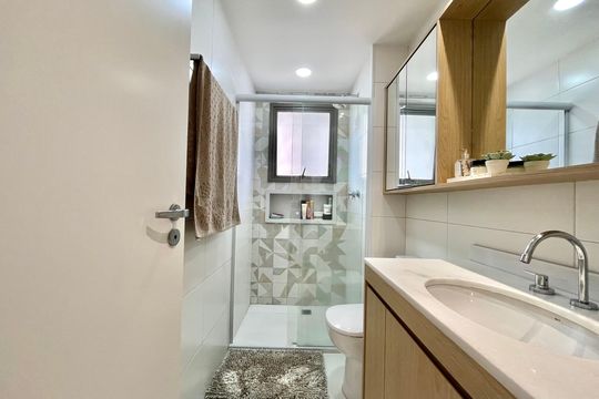 Banheiro da Suíte de apartamento à venda com 2 quartos, 67m² em Vila Clementino, São Paulo