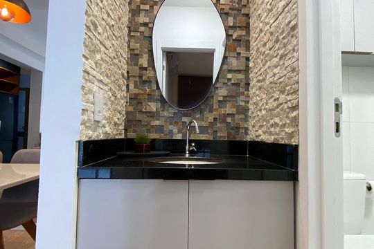 Lavabo de apartamento para alugar com 1 quarto, 45m² em Vila Sonia, São Paulo