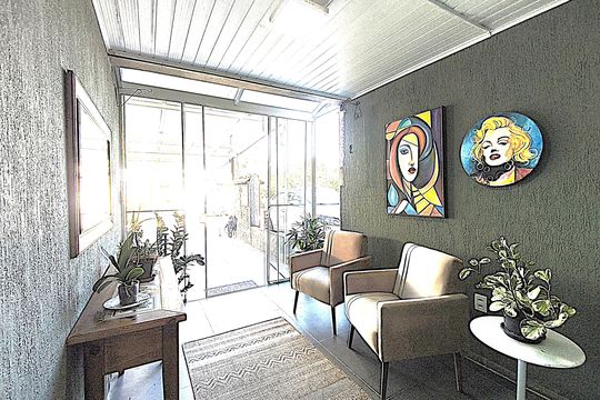 Área externa de casa de condomínio à venda com 3 quartos, 162m² em Guarujá, Porto Alegre