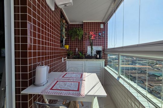 Varanda de apartamento para alugar com 1 quarto, 50m² em Guilhermina, Praia Grande