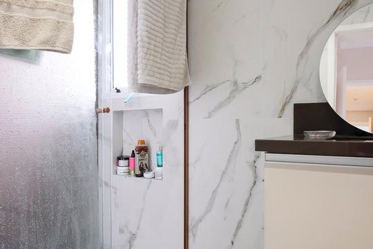 Banheiro da suíte de apartamento à venda com 3 quartos, 97m² em Santa Paula, São Caetano do Sul