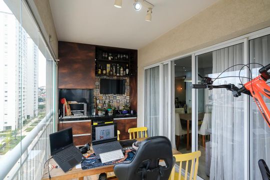 Varanda gourmet de apartamento à venda com 3 quartos, 97m² em Santa Paula, São Caetano do Sul