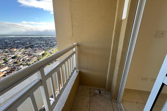 Varanda da Sala de apartamento para alugar com 2 quartos, 46m² em Parque Sao Vicente, São Vicente