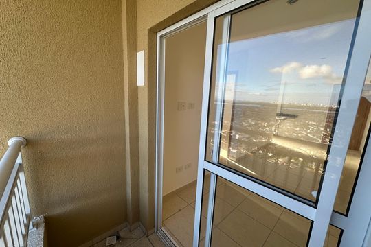 Varanda da Sala de apartamento para alugar com 2 quartos, 46m² em Parque Sao Vicente, São Vicente