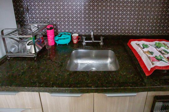 Cozinha de apartamento à venda com 1 quarto, 42m² em Campanário, Diadema