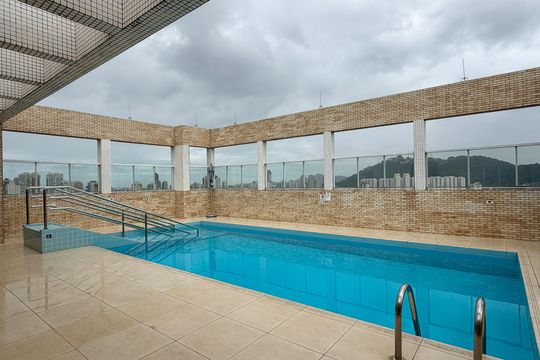 Área comum - Piscina de apartamento para alugar com 1 quarto, 53m² em Vila Belmiro, Santos