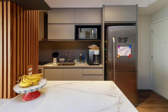 Cozinha de apartamento para alugar com 2 quartos, 80m² em Brooklin, São Paulo